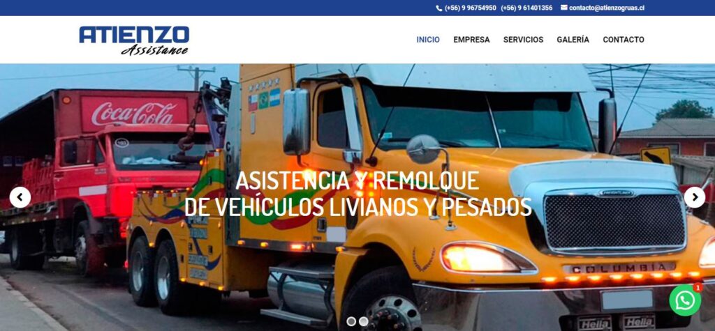 ATIENZO GRUAS diseño pagina web
