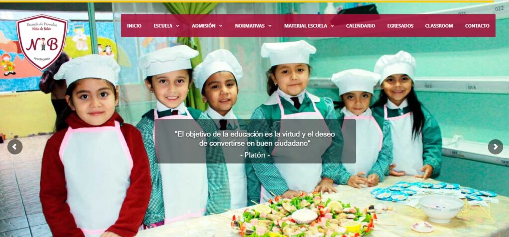 ESCUELA NIÑO DE BELÉN diseño pagina web