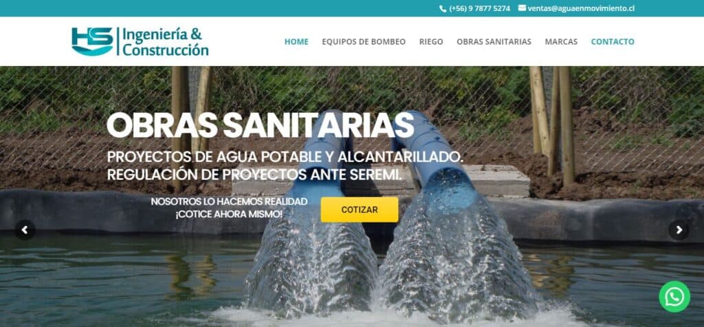AGUA EN MOVIMIENTO diseño web santiago