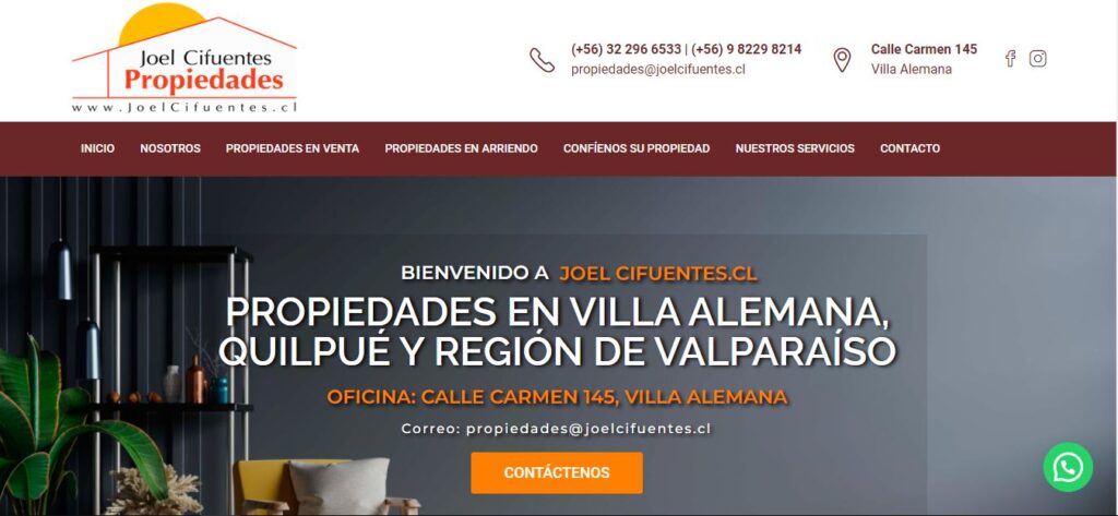 JOEL CIFUENTES PROPIEDADES diseño web quilpue