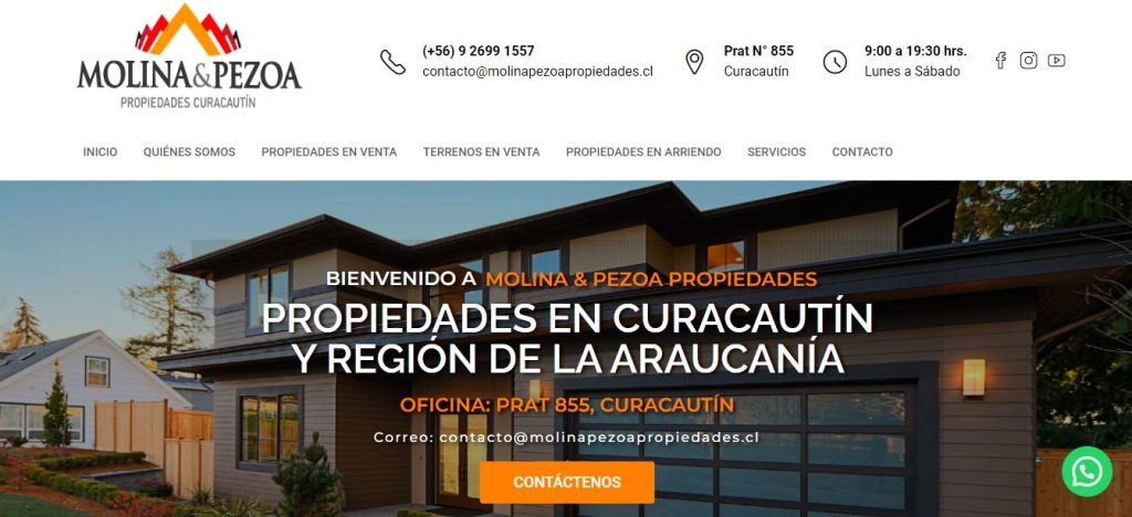 MOLINA PEZOA PROPIEDADES diseño web en Temuco