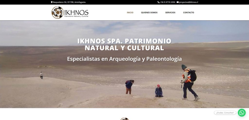 IKHNOS ARQUEOLOGÍA diseño web en antofagasta