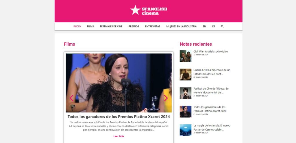 SPANGLISH CINEMA diseño web en Santiago