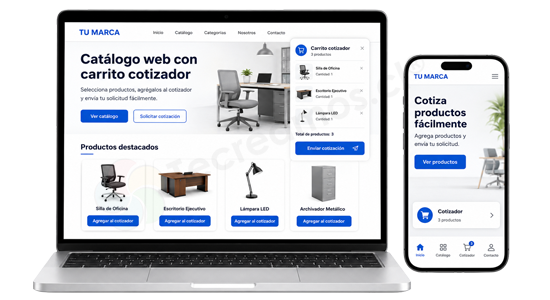diseño de catalogo web para cotizar productos mediante un carrito cotizador