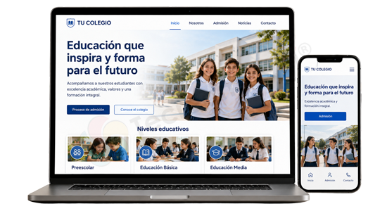 diseño de sitios web para colegios en chile. desarrollo en wordpress para colegios o escuelas