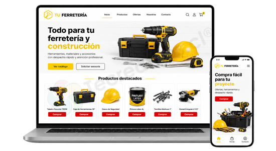 diseño web de tienda online para ferretería en chile