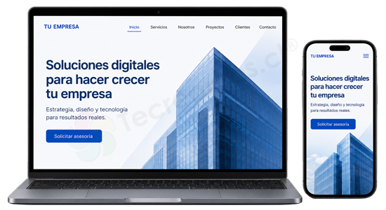 sitio web para empresa de 6 secciones
